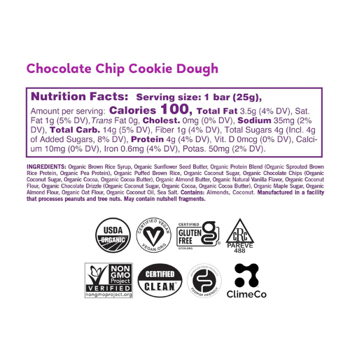 GoMacro Kids MacroBar Chocolate Chip Cookie Dough 7 Count