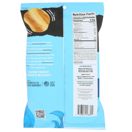 Wilde Snacks Chips Protein Seasalt Vingar 4 OZ