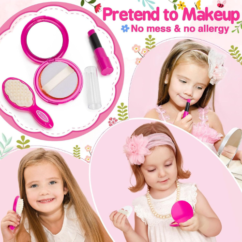 Officygnet Play Purse for Toddler Girls Ages 1-3, Pretend Makeup Kit and Princess Role Play Toys