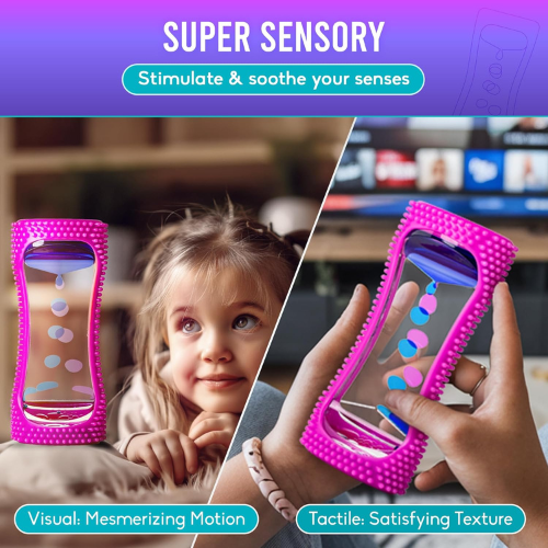 BUNMO Liquid Motion Sensory Bottle Relaxing Bubble Timer Fidget Toy , Purple