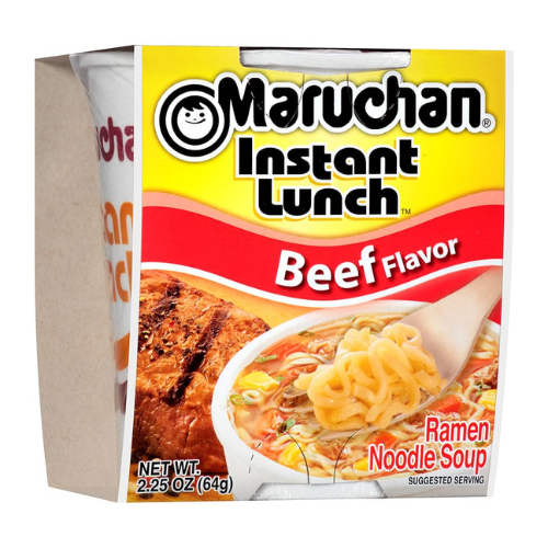 Maruchan Instant Lunch Beef Ramen Noodle Soup , 2.25 oz Cups , 12 Pack