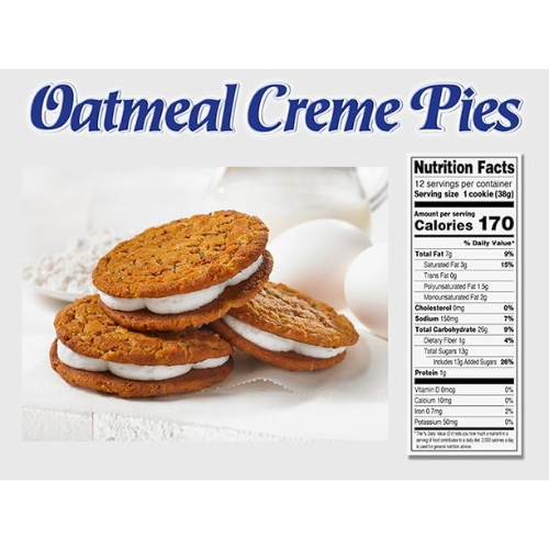 Little Debbie Oatmeal Crème Pies – 12 Sandwich Cookies (16.2 oz Box)