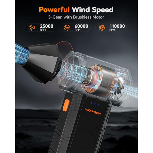 WOLFBOX MF50 Electric Air Duster β 110000RPM, 3-Speed