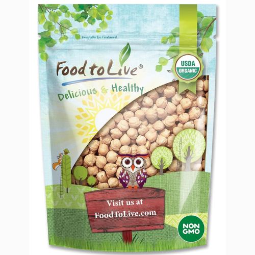 Food to Live Organic Garbanzo Beans, 3 Pounds – Dried Chickpeas,