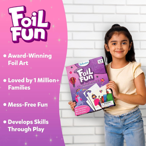 Skillmatics Foil Fun Unicorn & Princess Craft Kit No Mess DIY Art Activity for Kids Ages 4-9 , Travel Friendly Creative Toy & Gift.