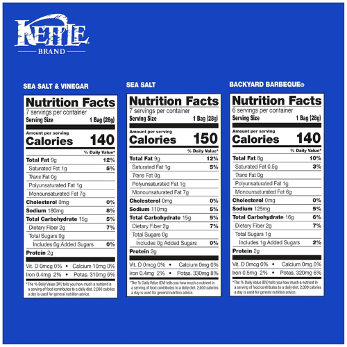 Kettle Brand Potato Chips Variety Pack 20 Count , 1 oz Each