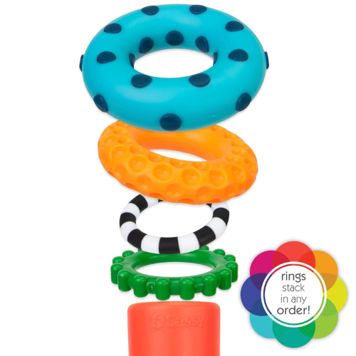 Sassy Stacks of Circles , 9 Piece Stacking Ring STEM Learning Toy