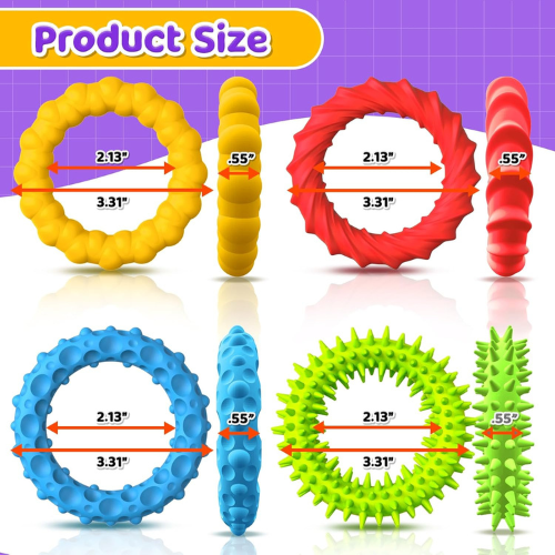 4-Pack Stretchy Sensory Fidget Bracelets for Kids and Adults