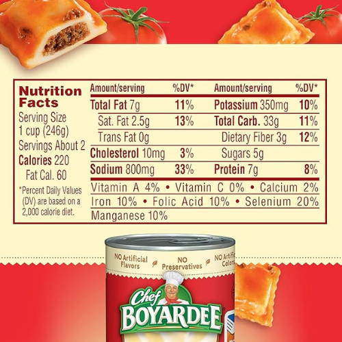 Chef Boyardee Beef Ravioli – 4-Pack (15 oz Cans)