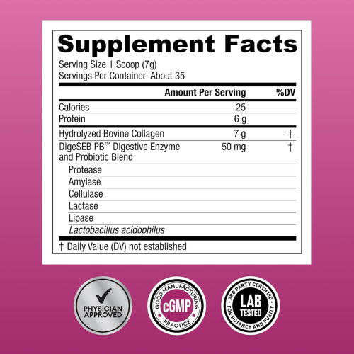 Physician's CHOICE Collagen Peptides – Hydrolyzed, Grass-Fed, Non-GMO