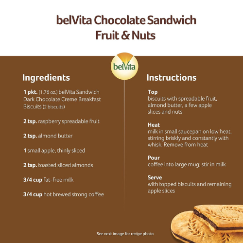 belVita Breakfast Sandwich Dark Chocolate Creme Biscuits 12 Packs
