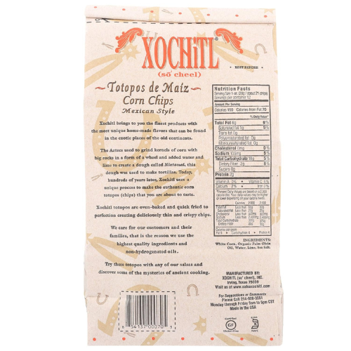 Xochitl Corn Chips Totpos de Maíz 12 Oz