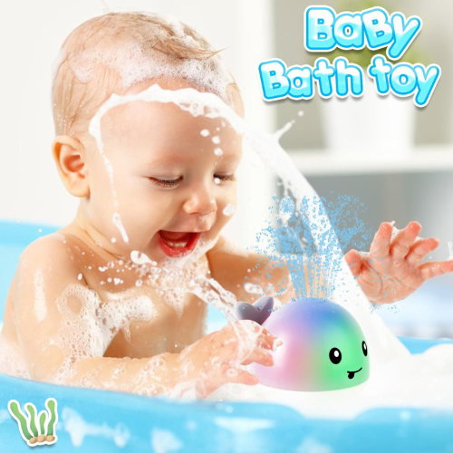 Light Up Whale Baby Bath Toy , Sprinkler & Fountain Toy for Toddlers.