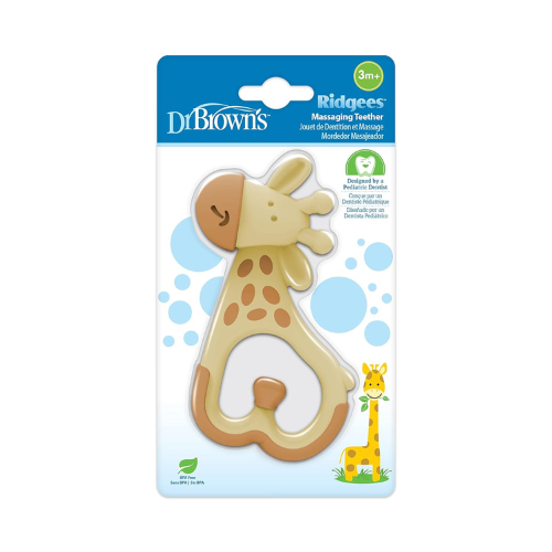 Dr. Brown's Ridgees Giraffe Baby Teether BPA Free , Dentist Designed for 3m+