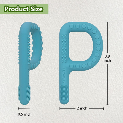 Sensory Chew Toys 4-Pack Silicone P-Shape Teething and Oral Motor Toys for Babies , Toddlers , Kids and Adults