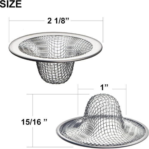 6-Pack Mesh Sink Drain Strainers with 2.125" Top and 1" Basket