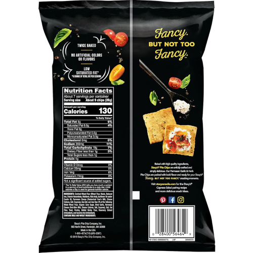 Stacy’s Pita Chips Garlic Parmesan & Herb , 7.33 oz Bag