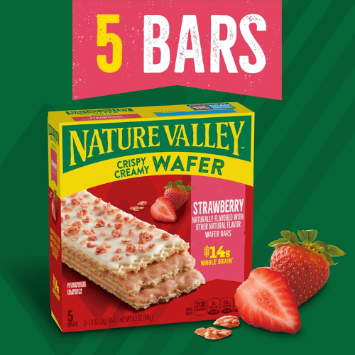 Nature Valley Strawberry Wafer Bars 5 Crispy Creamy Bars
