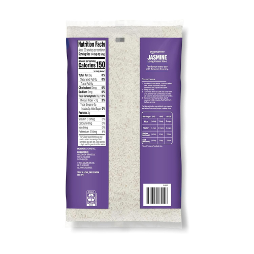 Amazon Grocery Jasmine Long Grain Rice , 2 lb