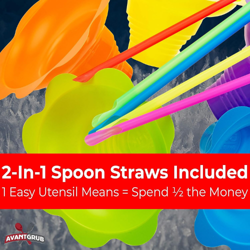 Leak Proof & Drip Catching Reusable Snow Cone Cups , 100 Pack.