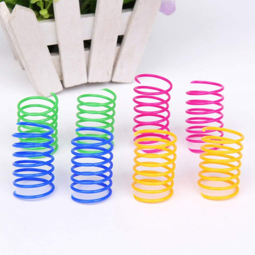 Andiker Cat Spiral Spring Toy Set 12 Pack Colorful Plastic Springs