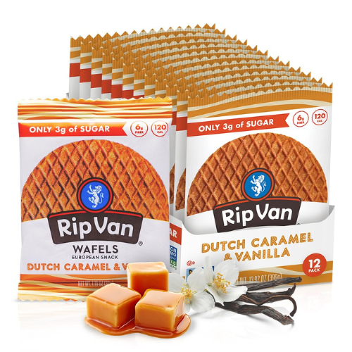 Rip Van Wafels Dutch Caramel & Vanilla Stroopwafels , 12 Count