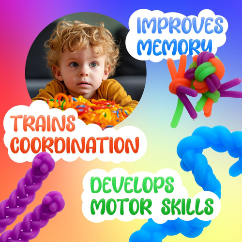 25 Pack Monkey Noodles Fidget Stretchy Sensory Toys for Kids , Toddlers and Autism Stretchy Strings for Party Favors , Classroom and Easter