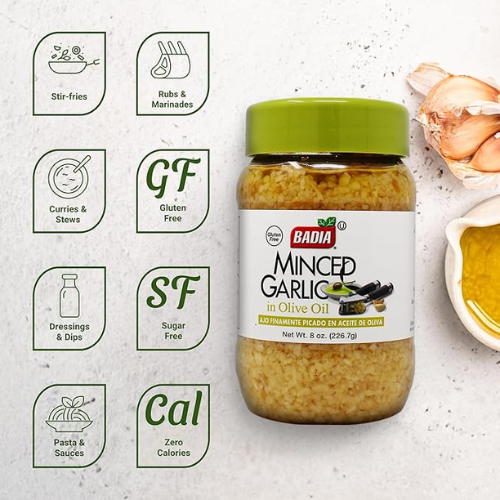 Badia Minced Garlic β 8 oz Jar