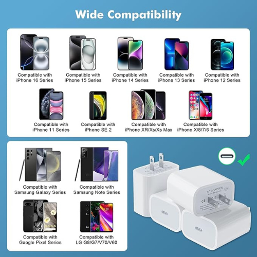USB-C Wall Charger β 20W Fast Charging (4-Pack)