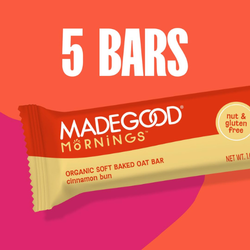 MadeGood Morning Cinnamon Bun Bars Organic , (5ct , 5.3oz)