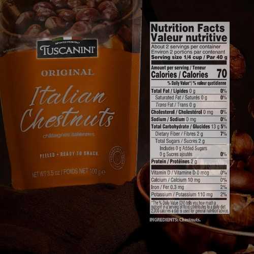 Tuscanini Premium Italian Roasted Chestnuts 3.5oz (3 Pack)