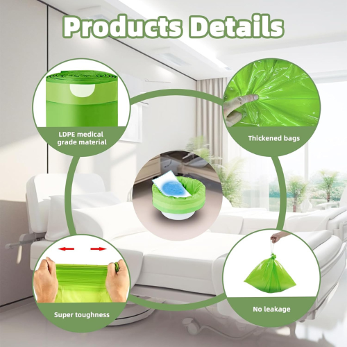 W&Y 50-Pack Vanilla-Scented Commode Liners with Super Absorbent Pads (50 Bags + 50 Pads)