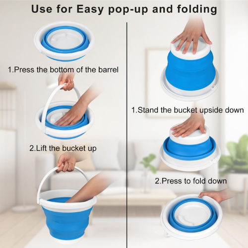Collapsible Mop & Ice Bucket , 5L (1.3 Gallon).
