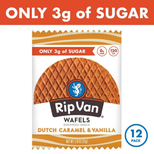 Rip Van Wafels Dutch Caramel & Vanilla Stroopwafels , 12 Count