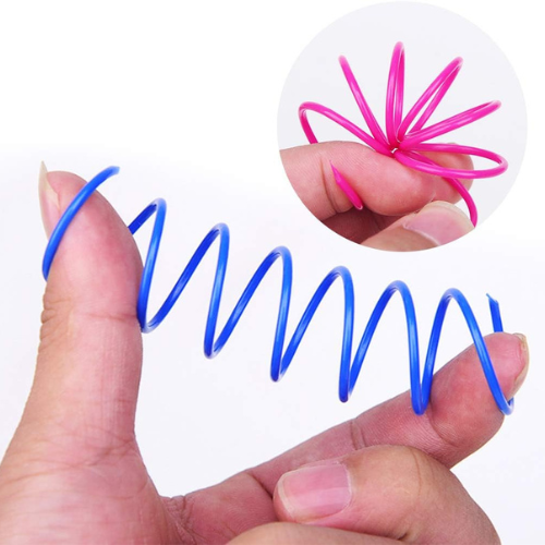 Andiker Cat Spiral Spring Toy Set 12 Pack Colorful Plastic Springs