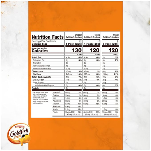 Goldfish Crackers Variety Pack – Cheddar, Colors & Pretzels, 30 Ct