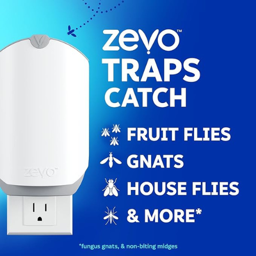Zevo Flying Insect Trap – 2 Plug-In Units + 2 Refills | Bug Catcher