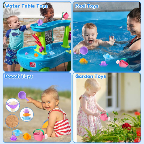 Baby Bath Toys , 5 Piece Mold-Free Water Play Set.