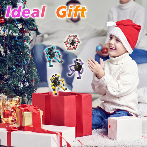4 Piece Transformable Fidget Spinners  Stress Relief and Sensory Toys