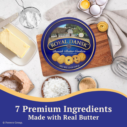 Royal Dansk Danish Cookie Selection 12 Oz Tin