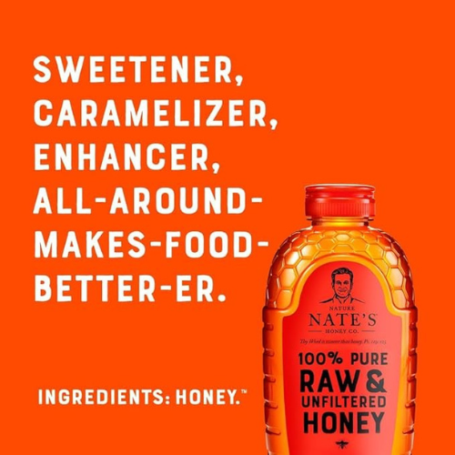 Nate’s Raw & Unfiltered Honey – 32 oz Squeeze Bottle