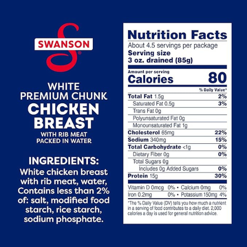 Swanson Chunk Chicken Breast in Water β 2-Pack (12.5 oz Each)