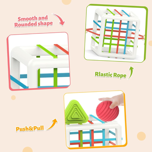 MINGKIDS Montessori Toys for 1 Year Old , 6 Piece Multi Sensory Shape Sorting Set.