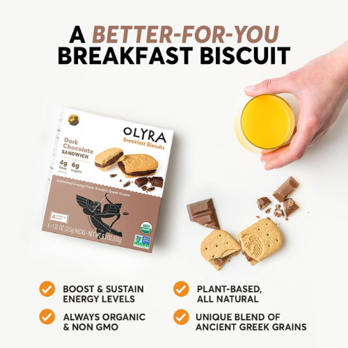 Olyra Dark Chocolate Sandwich Breakfast Biscuits 4 Packs