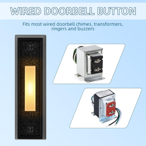 2-Pack Universal Wired Doorbell and Garage Door Opener Buttons