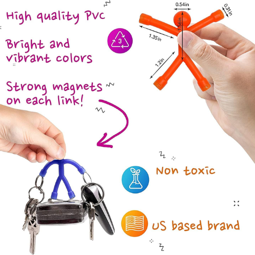 MAGMEN 10 Piece Magnetic Fidget Toy Set Opaque Color Magnets for Kids 3-8 Toddlers , Travel , Airplane Play , Desk Fun and Stocking Stuffer Gifts.