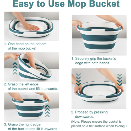 Collapsible Cleaning Bucket , 4.2 Gallon Large Silicone Bucket with Handle.
