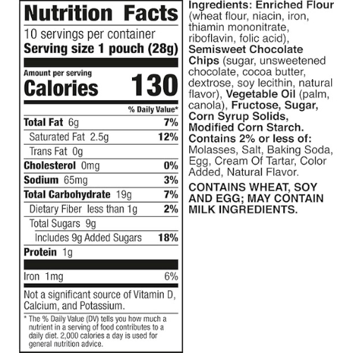 Pillsbury Mini Soft Baked Cookies β Chocolate Chip, 10-Pack (10 oz)