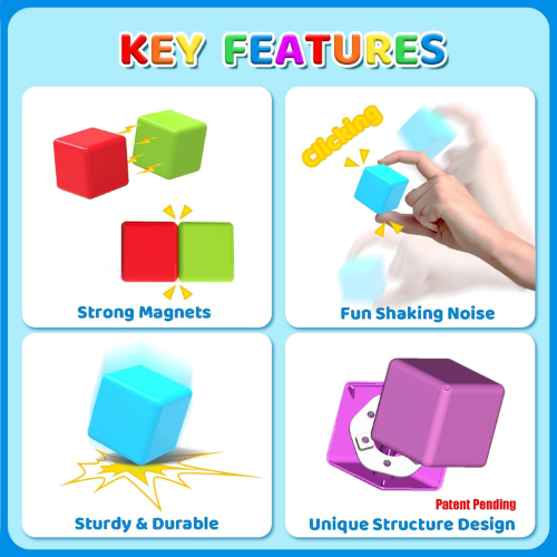 Magnetic Building Blocks , 12 Piece Large 1.65".