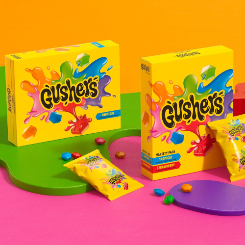Gushers Fruit Flavored Snacks Family Pack , Tropical & Strawberry ,20 Pouches